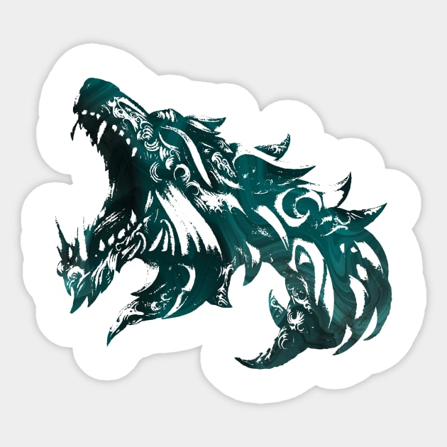 Valhalla, wolf Sticker by Hedgeh0g